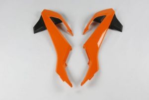 UFO KT04073999 kryty chladiča - spojlery (oranžová/čierna), KTM SX 65 '16-22