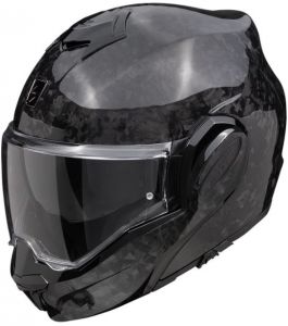 SCORPION preklápacia prilba na motocykel EXO-TECH EVO ONYX CARBON SOLID, čierna