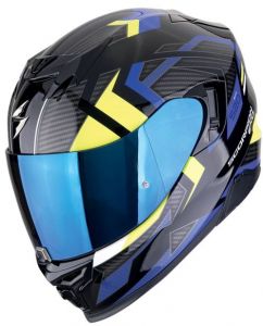 SCORPION prilba na motocykel EXO-520 EVO AIR SENSUS (čierna/modrá/žltá fluo)
