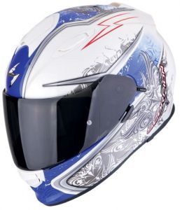 SCORPION prilba na motocykel EXO-491 RUN (biela/modrá)