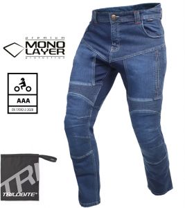 Kevlarové džínsy Trilobite Parado 2461 Monolayer AAA modré SLIM FIT predĺžené