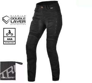 Dámske kevlarové džínsy TRILOBITE 25608 Parado Doublelayer AAA slim, čierna long