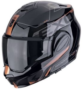 SCORPION preklápacia prilba na motocykel EXO-TECH EVO TRAVELLER (čierna/medená)