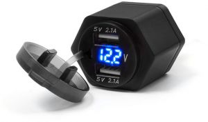 BIKETEC BTMUS42 USB zásuvka na riadidlá DIN ISO 4165, TRIUMPH, BMW (voltmeter)