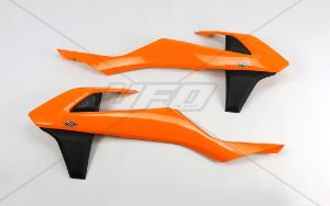 UFO KT04061999 kryty chladiča KTM SX/SXF 16-18, EXC/EXCF 17-19 (oranžová/čierna)