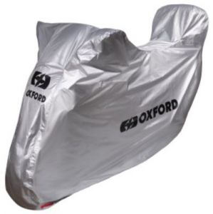 Plachta na motorku Rain Cove s priestorom na kufor, OXFORD - (strieborná)
