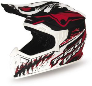prilba detská PROGRIP CROSS JURASSIC JUNIOR (biela,červená,čierna matná)