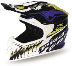 prilba detská PROGRIP CROSS JURASSIC JUNIOR (biela,modrá,žltá fluo)
