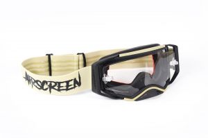 AIRSCREEN okuliare AERO EX 08 (piesková/čierna farba), číre plexi