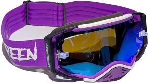 AIRSCREEN okuliare AERO EX 05 (fialová/biela/čierna farba), irídiové modré plexi