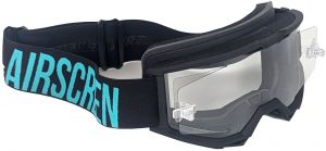 AIRSCREEN okuliare LITE EX 02 (čierna/modrá farba), číre plexi