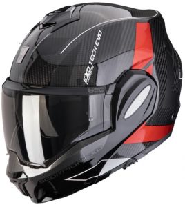 SCORPION preklápacia prilba na motocykel EXO-TECH EVO CARBON CAD čierna/červená