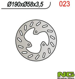 NG brzdový kotúč NG023 (190x58x3,5mm) (3x8,5mm), YAMAHA, APRILIA LEONARDO