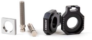 AWORKX AW-20414-001 dorazy osi zadného kolesa (čierna), GAS GAS, HUSQVARNA, KTM