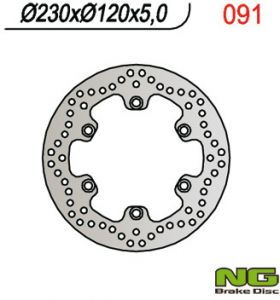 NG091 zadný brzdový kotúč (230x120x5) (6x10,5mm), KAWASAKI KLR 650 '90-'07