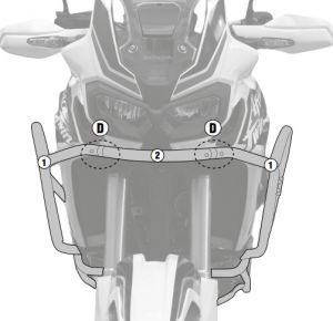 KAPPA KNH1144OX - ochranný padací rám (nerez) L+P HONDA CRF1000L Africa Twin...