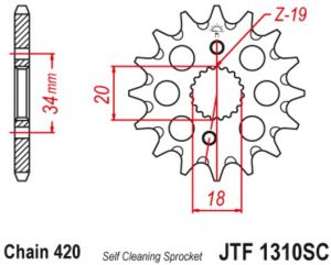 reťazové koliesko JTF1310.15SC, JT (15 zubov) HONDA CRF 150 R 17/14, CRF 150 RB