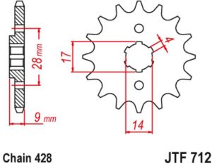 reťazové koliesko JTF712.13, JT (13 zubov) APRILIA RS4 125, RX 125, SX 125