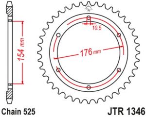 oceľová rozeta JTR1346.43, JT (43 zubov) HONDA VFR 800 F/X, CB 1000 R
