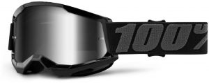 STRATA 2 100% - USA , detské okuliare čierne - zrkadlové strieborné plexi