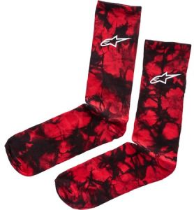 ponožky TIE DYE, ALPINESTARS (červená/čierna)