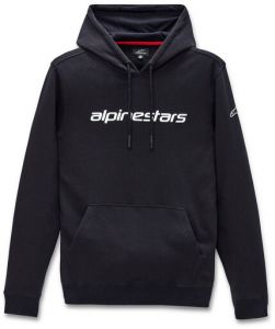 mikina LINEAR HOODIE, ALPINESTARS (čierna / biela)