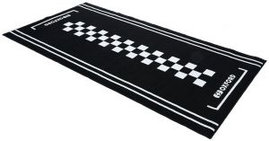 Textilný koberec pod motocykel CAFE L, OXFORD (biela/čierna, 200 x 100 cm)