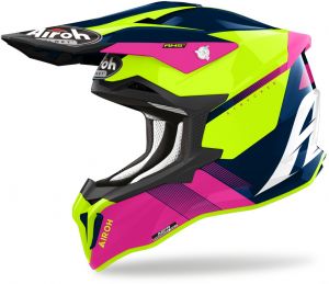 prilba STRYCKER Blazer, AIROH (modrá/ružová/žltá fluo)