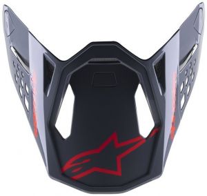 šilt pre prilby SUPERTECH S-M8 RADIUM 2, ALPINESTARS (čierna/červená lesklá)