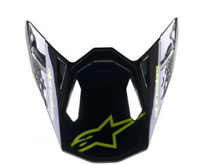 šilt pre prilby SUPERTECH S-M8 RADIUM 2, ALPINESTARS (tmavo modrá/žltá fluo)
