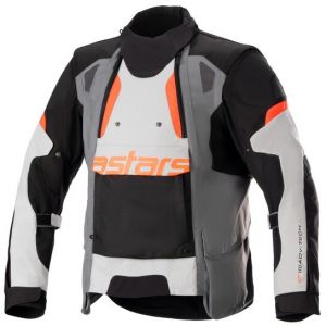 bunda HALO DRYSTAR, ALPINESTARS (svetlo šedá/tmavá šedá/černa/červená fluo) 2023