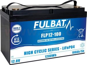 lithiová batéria LiFePO4  FLP12-100  FULBAT 12,8V, 100Ah, 1280Wh, 326x173x212