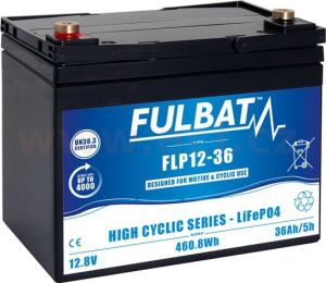 lithiová batéria LiFePO4  FLP12-36  FULBAT 12,8V, 36Ah, 461Wh, 195x130x162