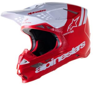 prilba SUPERTECH S-M8 RADIUM 2, ALPINESTARS (červená/biela) 2023
