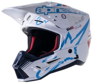 prilba S-M5 ACTION, ALPINESTARS (biela/modrá/tmavo červená/čierna)