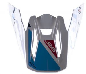 šilt pre prilby SUPERTECH S-M5 SOLAR FLARE, ALPINESTARS (biela/modrá/červená)