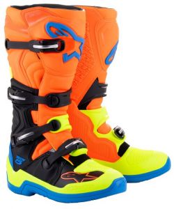 topánky TECH 5, ALPINESTARS (oranžová fluo/žltá fluo/modrá/čierna)