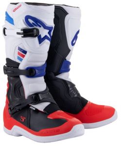 topánky TECH 3, ALPINESTARS (biela/čierna/modrá/červená)
