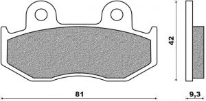 brzdové platničky, NEWFREN (zmes SCOOTER ELITE ORGANIC) 2 ks v balení