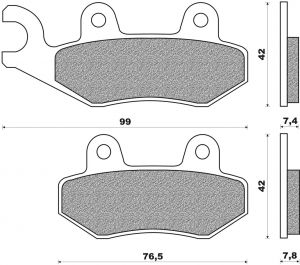 brzdové platničky, NEWFREN (zmes ROAD TOURING SINTERED) 2 ks v balení