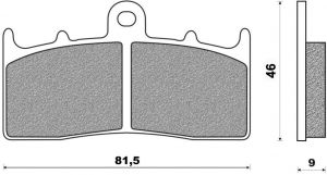 brzdové platničky, NEWFREN (zmes ROAD TOURING SINTERED) 2 ks v balení