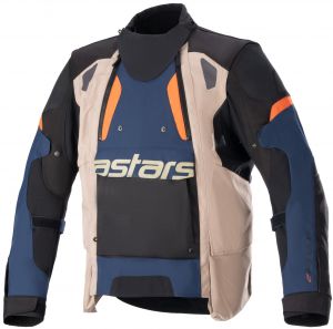 bunda HALO DRYSTAR, ALPINESTARS (tmavo modrá/khaki/oranžová/čierna)