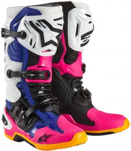 Topánky TECH 10 lim. edícia COAST, ALPINESTARS (bie./tmavo mod./rúž./žltá)