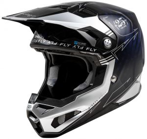 prilba FORMULA S CARBON, FLY RACING - USA (modrá/strieborná)