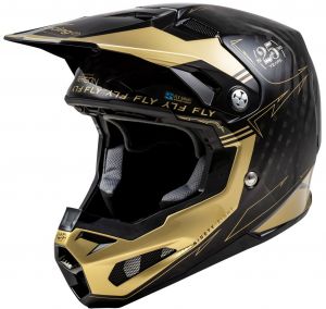 prilba FORMULA S CARBON, FLY RACING - USA (čierna/zlatá)