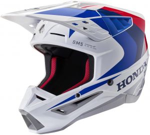 Prilba S-M5 HONDA kolekce, ALPINESTARS (biela/modrá/červená)
