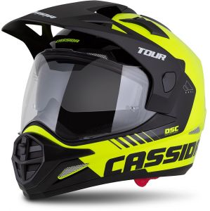 prilba Tour 2.0 Dual, CASSIDA (žltá fluo/čierna/čierny matný šilt, plexi s prípr
