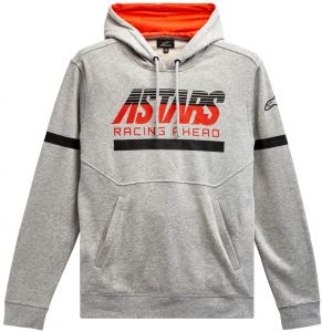 Mikina CLUB HOODIE, ALPINESTARS (šedá/čierna/červená)