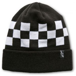 čapica CHECKED BEANIE, ALPINESTARS (čierna/biela)