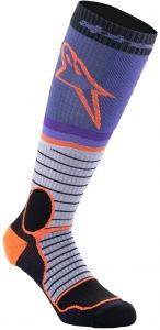 Ponožky MX PRO, ALPINESTARS (čierna/sivá/fialová/oranžová)